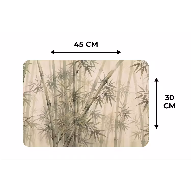 Bamboe - Bladeren - Aziatisch - Groen - Natuur Placemat vinyl groot -specs