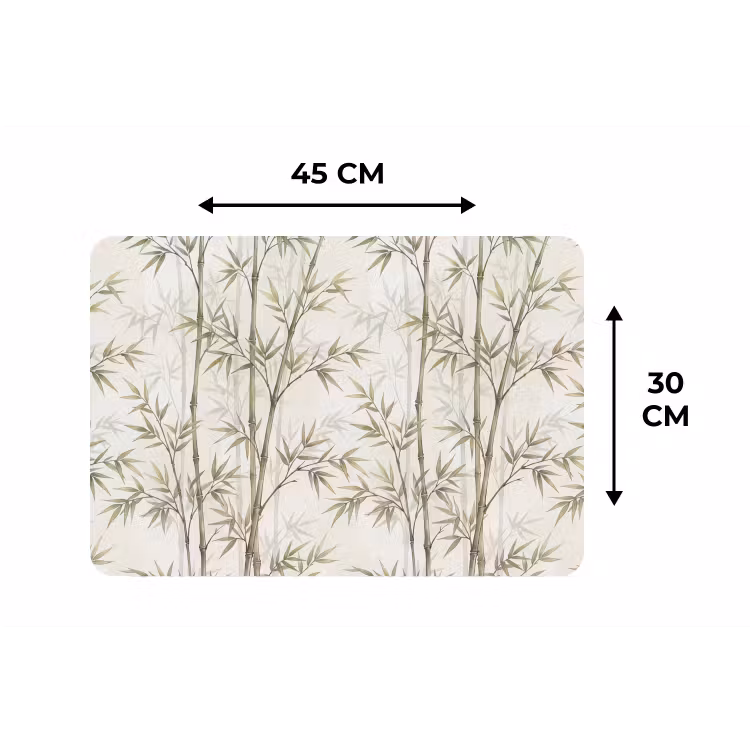 Bamboe - Bladeren - Natuur - Aquarel - Groen Placemat vinyl groot -specs
