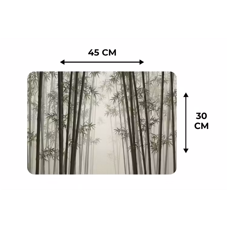 Bamboe - Bos - Mist - Natuur Placemat vinyl groot -specs
