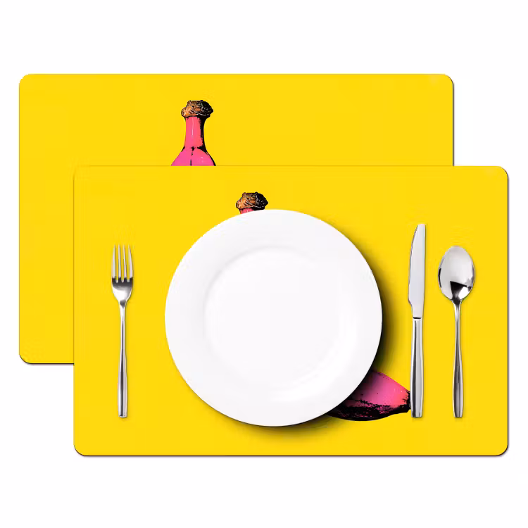 Banaan - Grafisch - Geel Placemat vinyl groot -zzsfeer2_Kitchenyeah-website