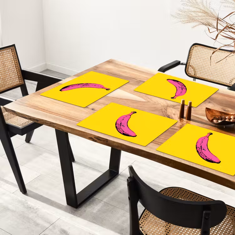 Banaan - Grafisch - Geel Placemat vinyl groot -zzsfeer4_Kitchenyeah-website