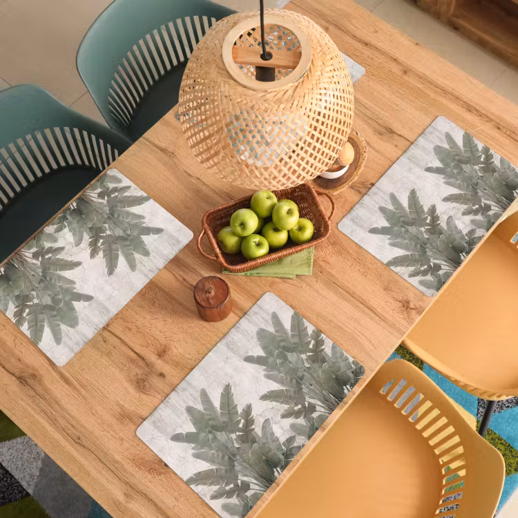 Bananenbladeren - Beton - Groen Placemat vinyl groot -zzsfeer5_Kitchenyeah-website