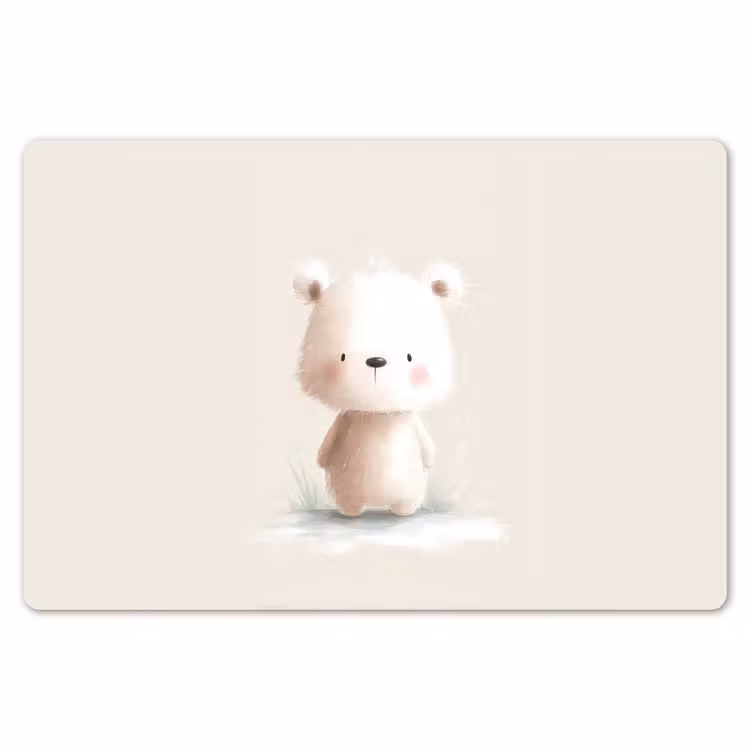 Beertje - Sneeuwvlokje - Wit - Pluizig Placemat vinyl groot -zzsfeer1_Kitchenyeah-website