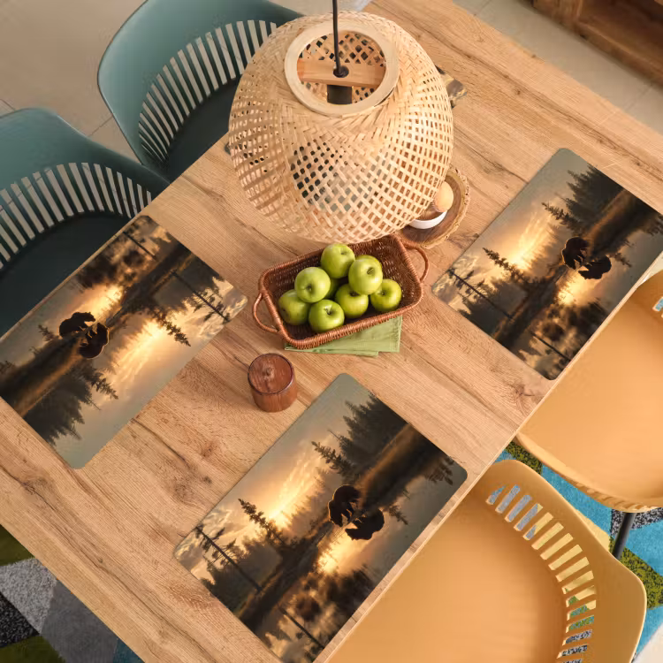 Beer - water - Bos - Ochtendlicht Placemat vinyl groot -zzsfeer5_Kitchenyeah-website