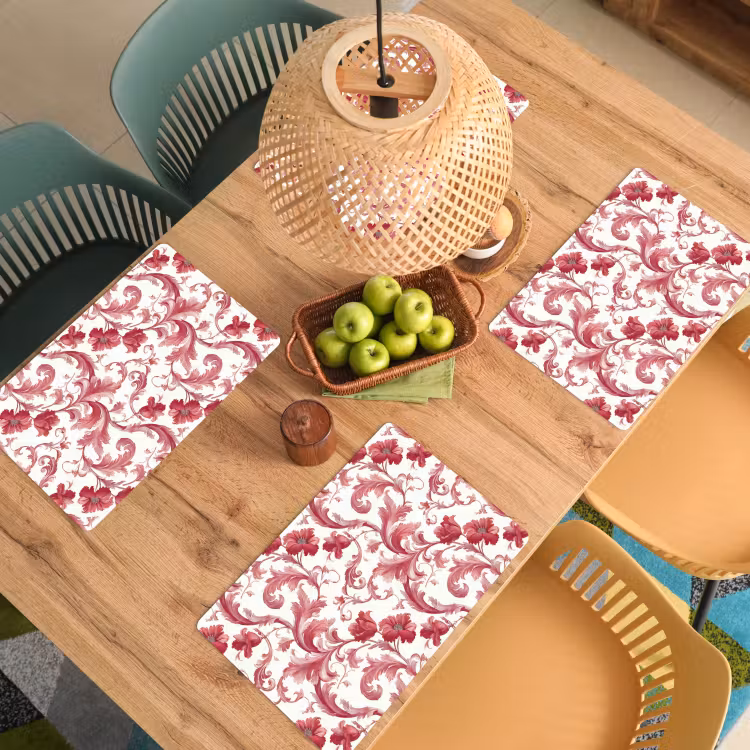 Barok - Patroon - Rood Placemat vinyl groot 368 -zzsfeer5_Kitchenyeah-website