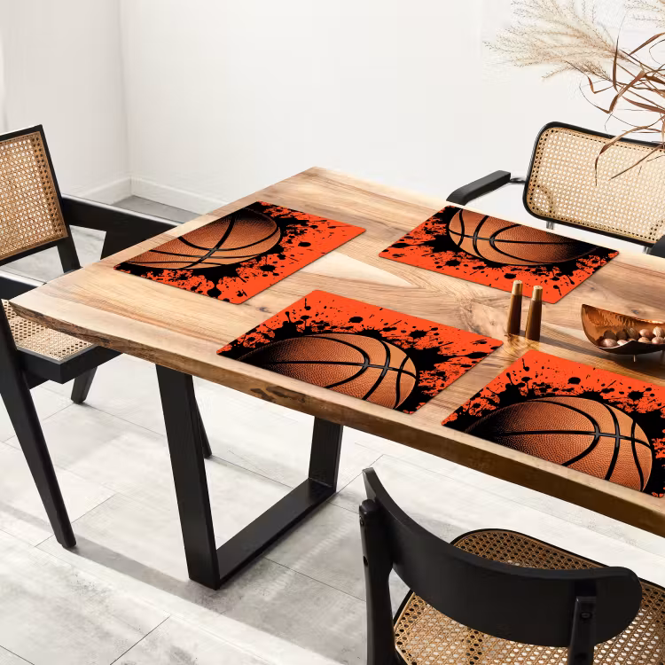 Basketbal - Verf - Sport - Oranje Placemat vinyl groot -zzsfeer4_Kitchenyeah-website