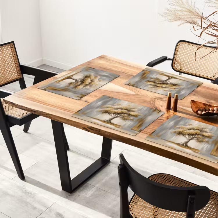 Boom - Bladeren - Abstract - Wit Placemat vinyl groot -zzsfeer4_Kitchenyeah-website