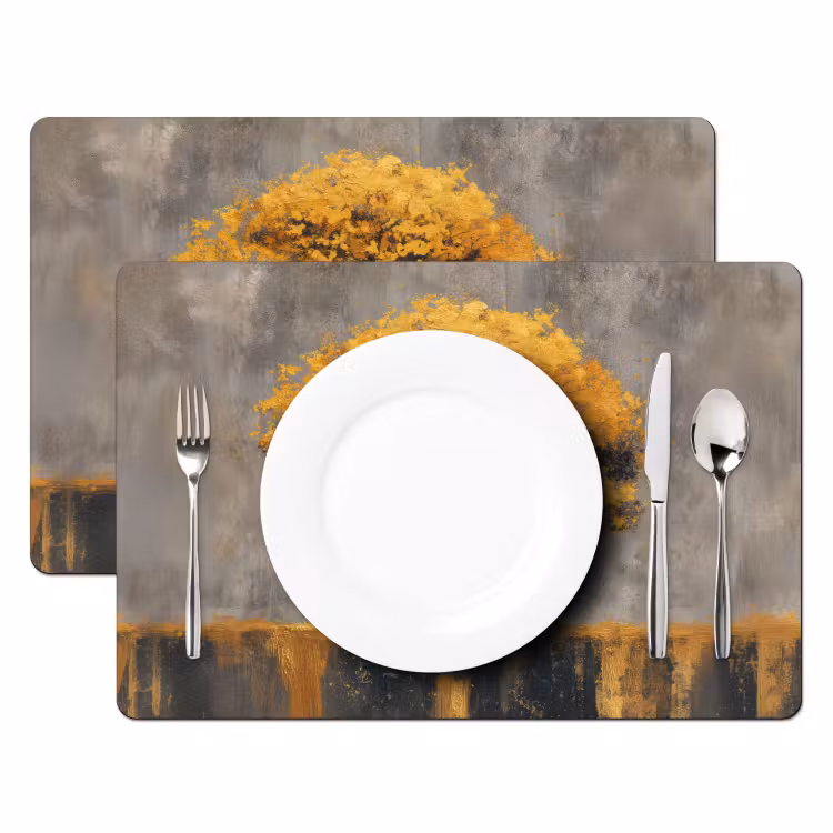 Boom - Bladeren - Goud - Abstract Placemat vinyl groot -zzsfeer2_Kitchenyeah-website