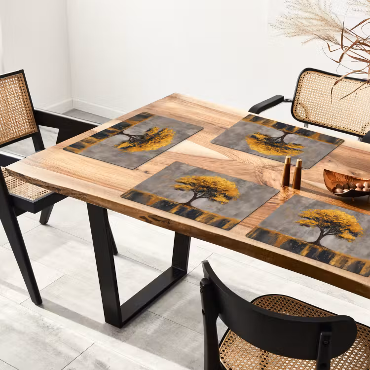 Boom - Bladeren - Goud - Abstract Placemat vinyl groot -zzsfeer4_Kitchenyeah-website