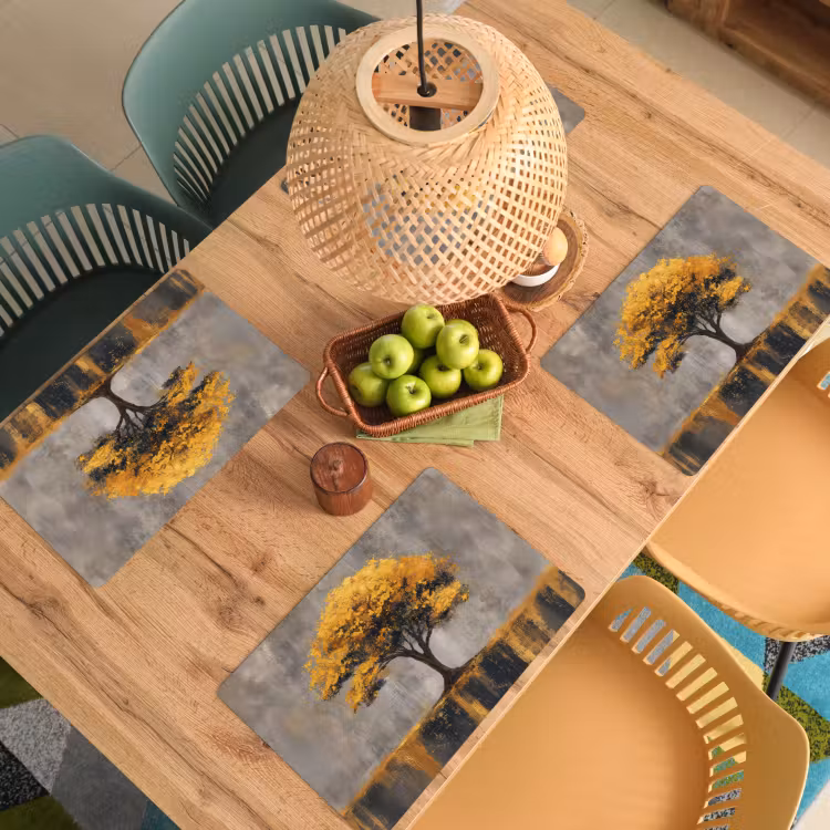 Boom - Bladeren - Goud - Abstract Placemat vinyl groot -zzsfeer5_Kitchenyeah-website