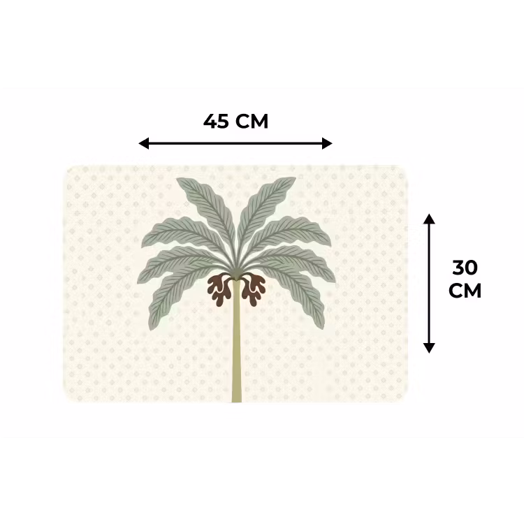 Boom - Bladeren - Groen - Decoratief - Beige Placemat vinyl groot -specs