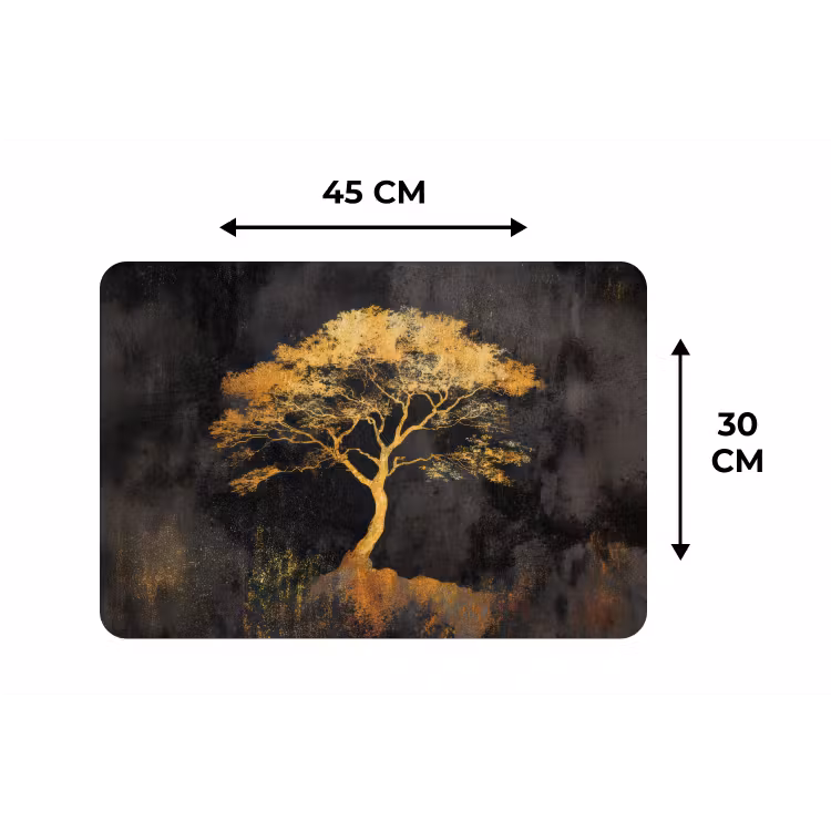 Boom - Schilderij - Goud - Abstract Placemat vinyl groot -specs
