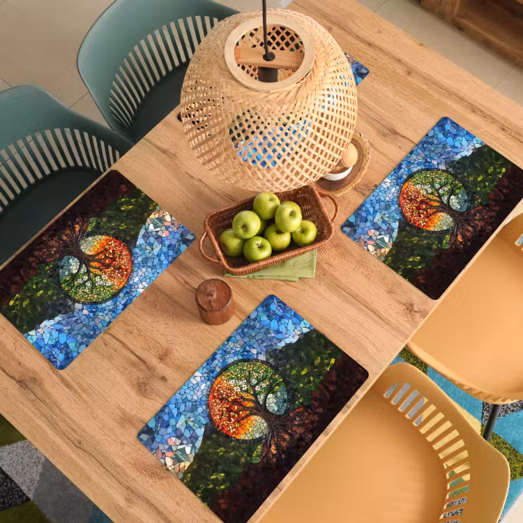 Boom - Seizoenen - Mozaïek - Bergen Placemat vinyl groot -zzsfeer5_Kitchenyeah-website