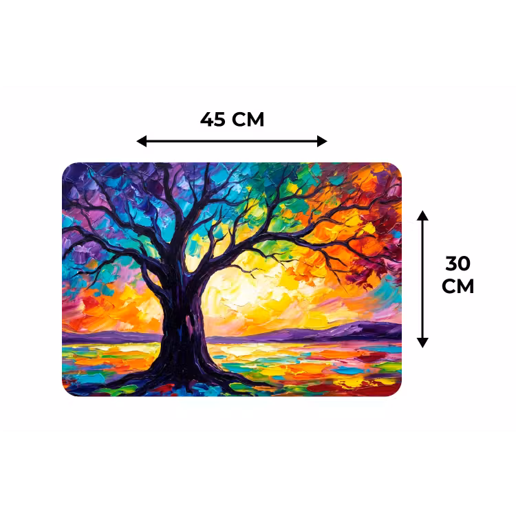 Boom - Landschap - Natuur - Abstract - Kleurrijk Placemat vinyl groot -specs