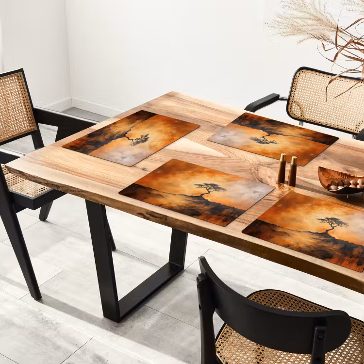 Boom - Landschap - Oranje Placemat vinyl groot -zzsfeer4_Kitchenyeah-website