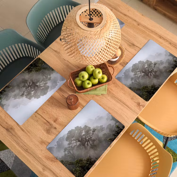 Boom - Mistig - Bos - Groen - Natuur Placemat vinyl groot -zzsfeer5_Kitchenyeah-website