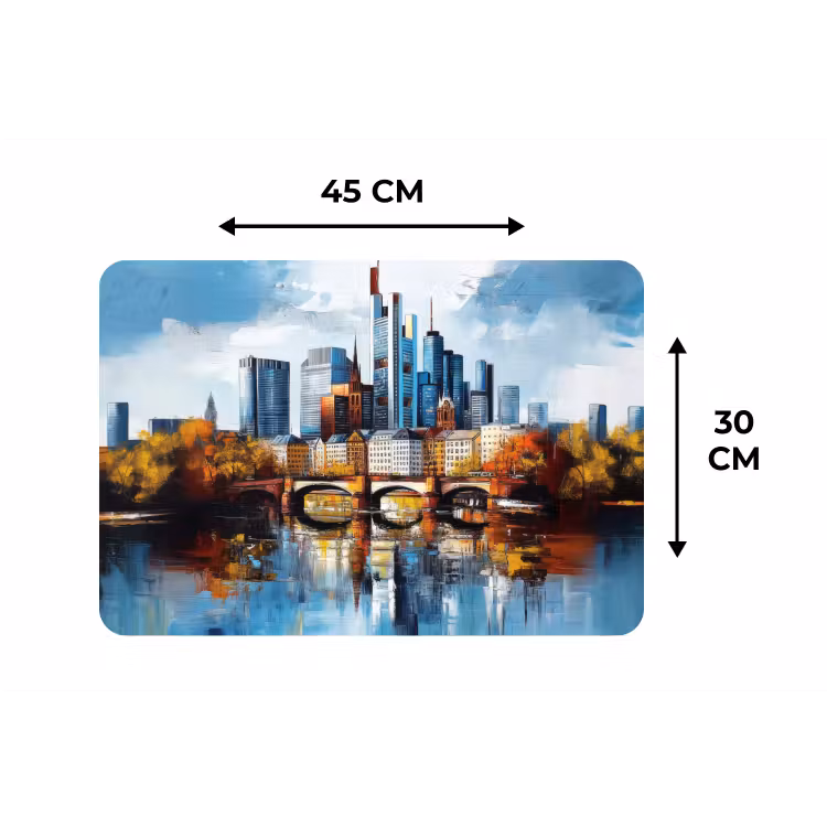 Bomen Frankfurt- Stad - Skyline - Brug Placemat vinyl groot -specs
