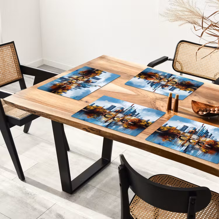 Bomen Frankfurt- Stad - Skyline - Brug Placemat vinyl groot -zzsfeer4_Kitchenyeah-website