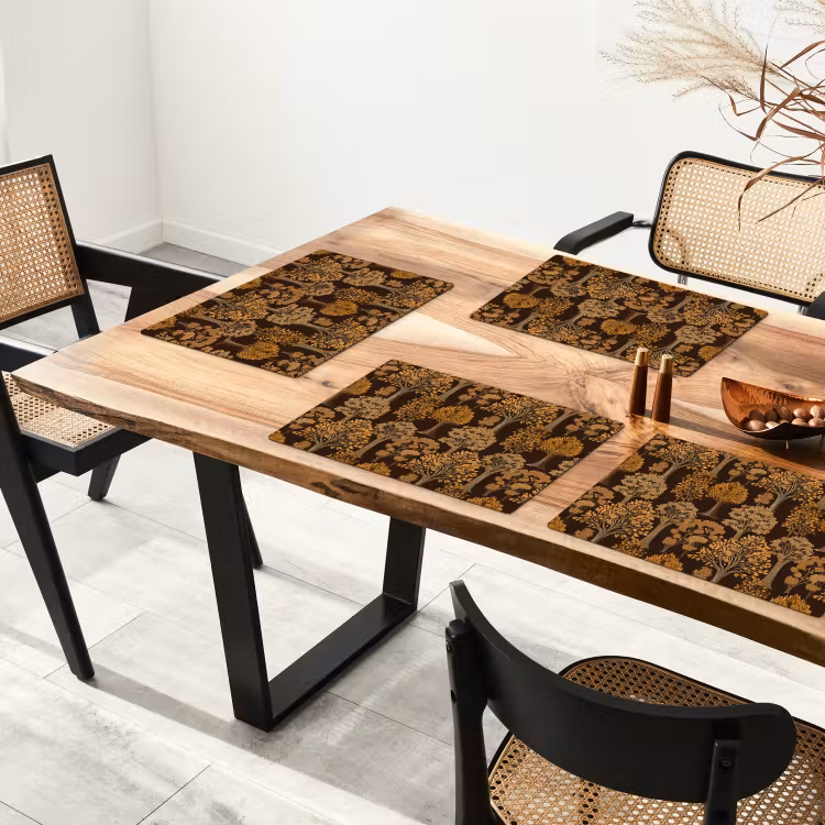 Bomen - Patroon - Bruin Placemat vinyl groot 368 -zzsfeer4_Kitchenyeah-website