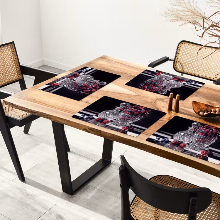 Tischset - 6 Stück - Beeren – Kristall – Stillleben - Bessen - Kristal - Stilleven Placemat vinyl groot
