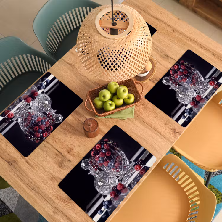 Tischset - 6 Stück - Beeren – Kristall – Stillleben - Bessen - Kristal - Stilleven Placemat vinyl groot