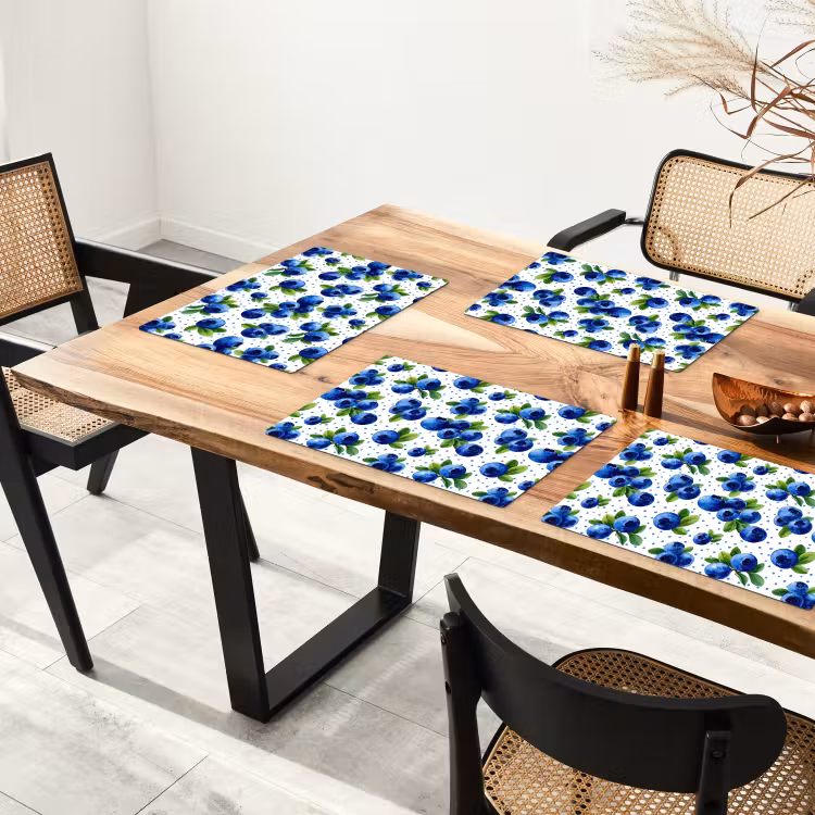 Bessen - Patroon - Blauw Placemat vinyl groot 368 -zzsfeer4_Kitchenyeah-website