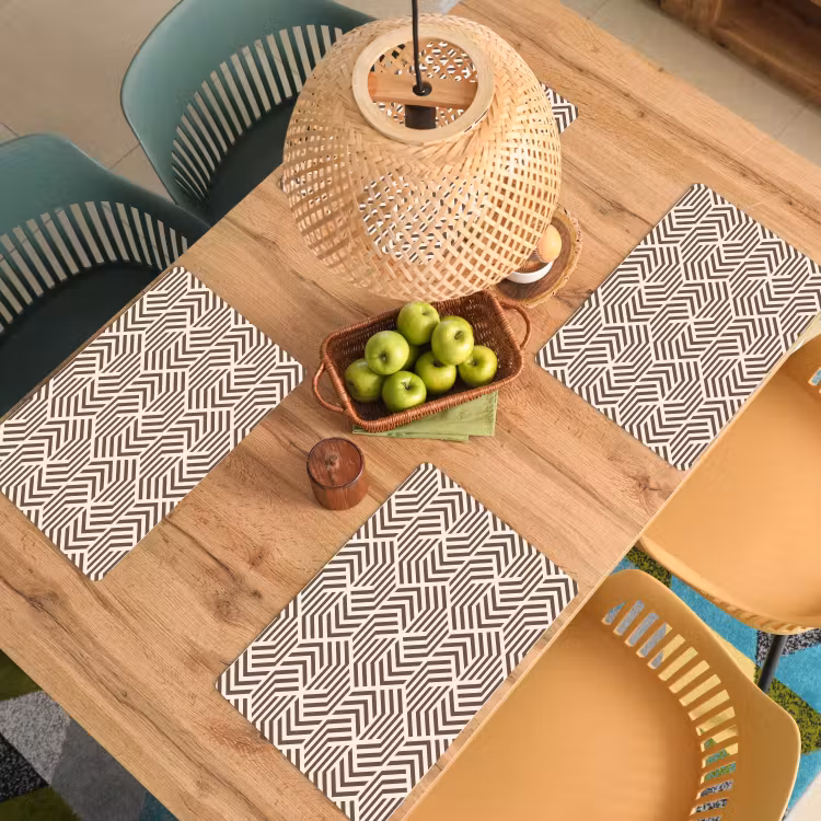 Beige - Bruin - Patroon - Strepen Placemat vinyl groot 368 -zzsfeer5_Kitchenyeah-website