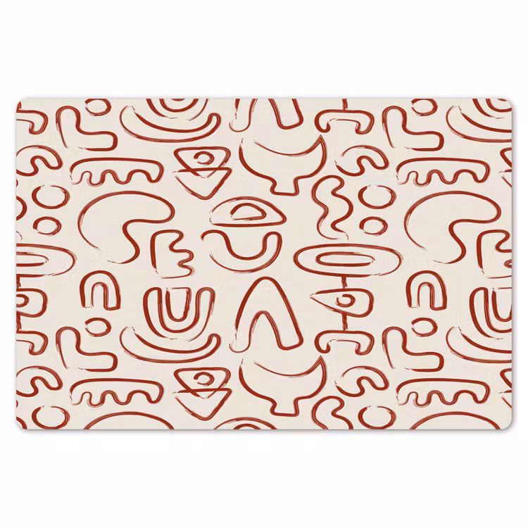 Beige - Vormen - Rood - Patroon Placemat vinyl groot 368 -zzsfeer1_Kitchenyeah-website