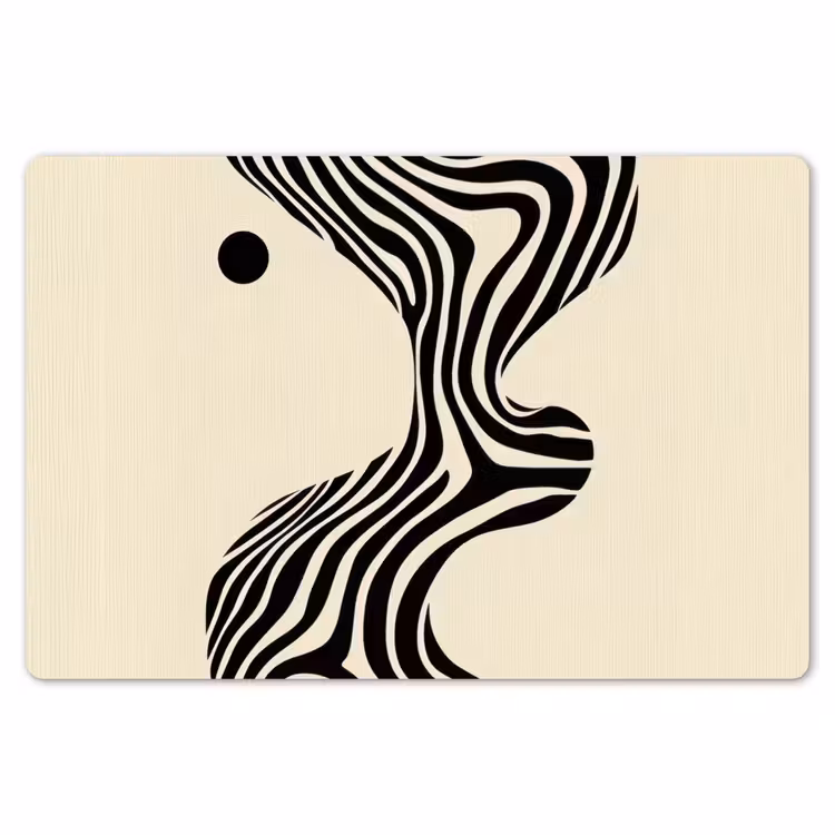 Beige - Lijnen - Golvend - Abstract Placemat vinyl groot -zzsfeer1_Kitchenyeah-website