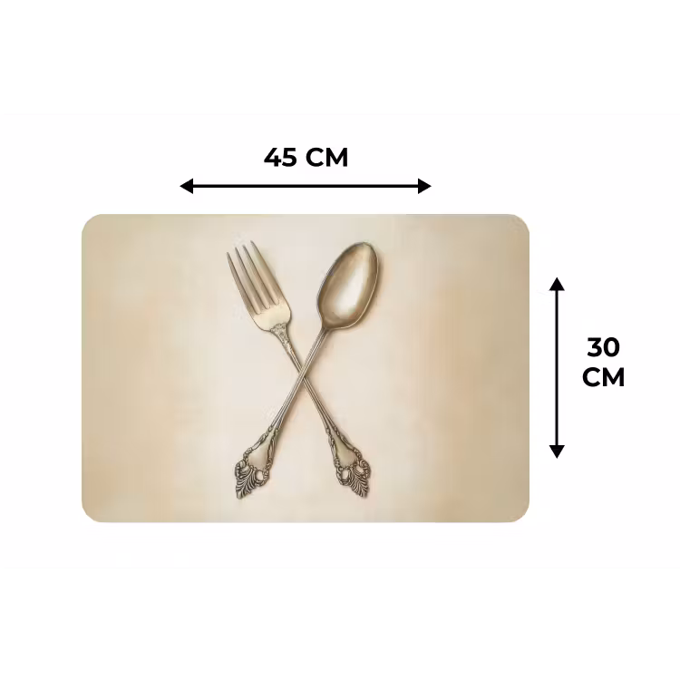 Beige - Vintage - Bestek Placemat vinyl groot -specs