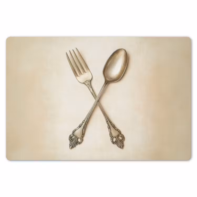 Beige - Vintage - Bestek Placemat vinyl groot -zzsfeer1_Kitchenyeah-website