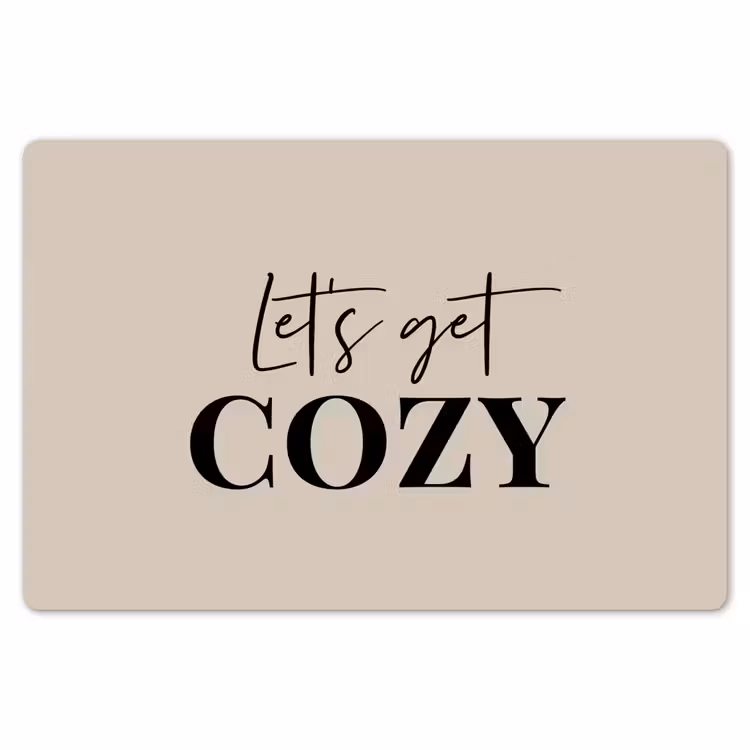 Beige - Winter - Quote - Cozy Placemat vinyl groot -zzsfeer1_Kitchenyeah-website