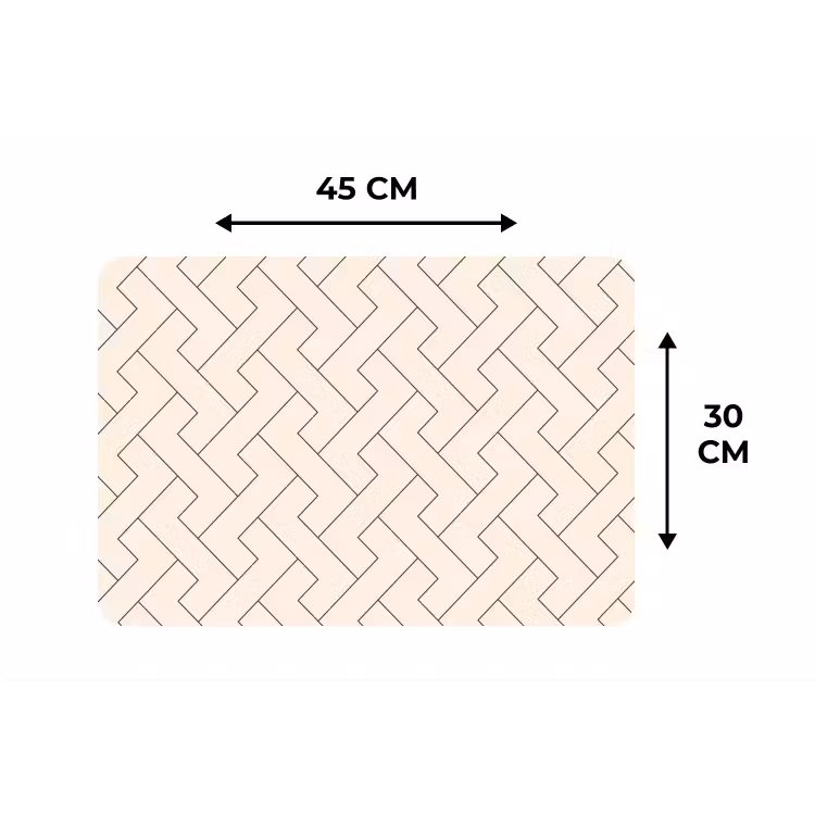 Beige - Zigzag - Patroon Placemat vinyl groot 368 -specs