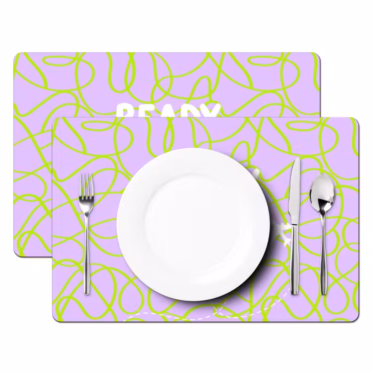 Ready for take off - Vliegtuig - Groen - Paars - Golvende lijnen Placemat vinyl groot -zzsfeer2_Kitchenyeah-website