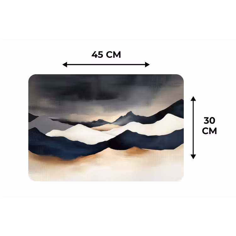 Bergen - Donkerblauw - Landschap Placemat vinyl groot -specs