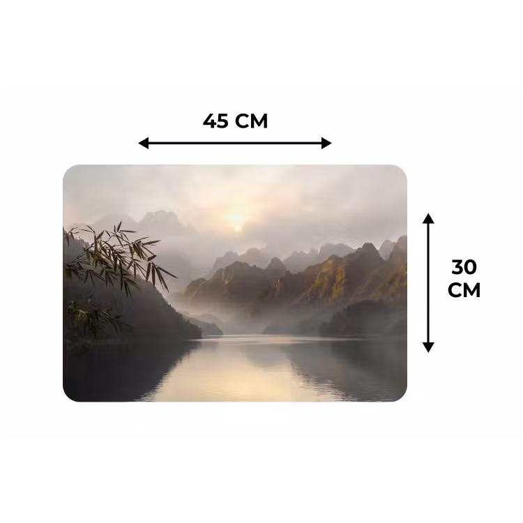 Bergen - Water - Mist - Natuur - Landschap Placemat vinyl groot -specs