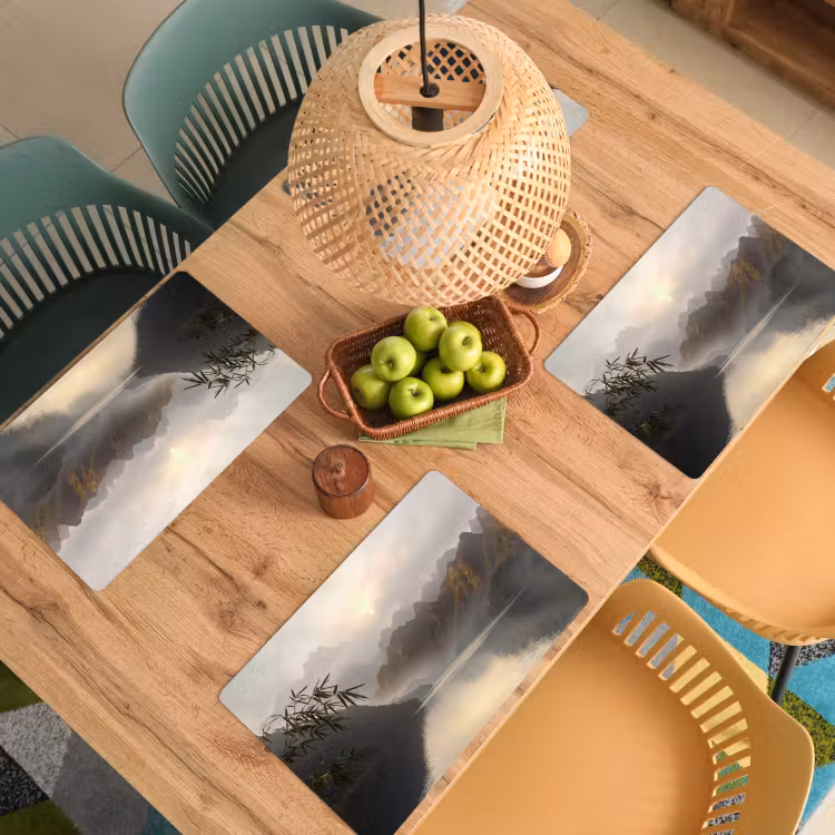 Bergen - Water - Mist - Natuur - Landschap Placemat vinyl groot -zzsfeer5_Kitchenyeah-website