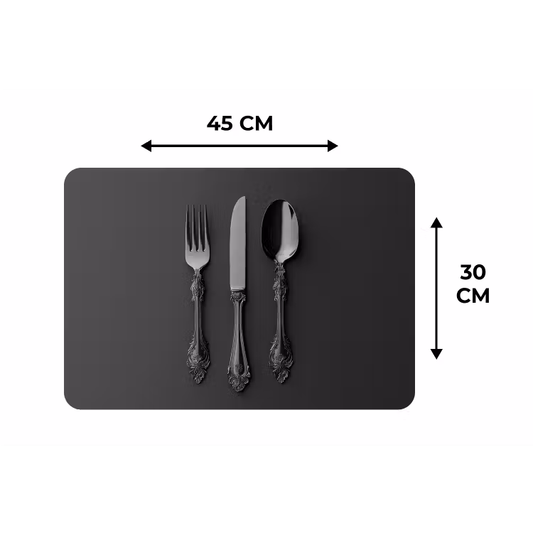 Bestek - Zwart Placemat vinyl groot -specs