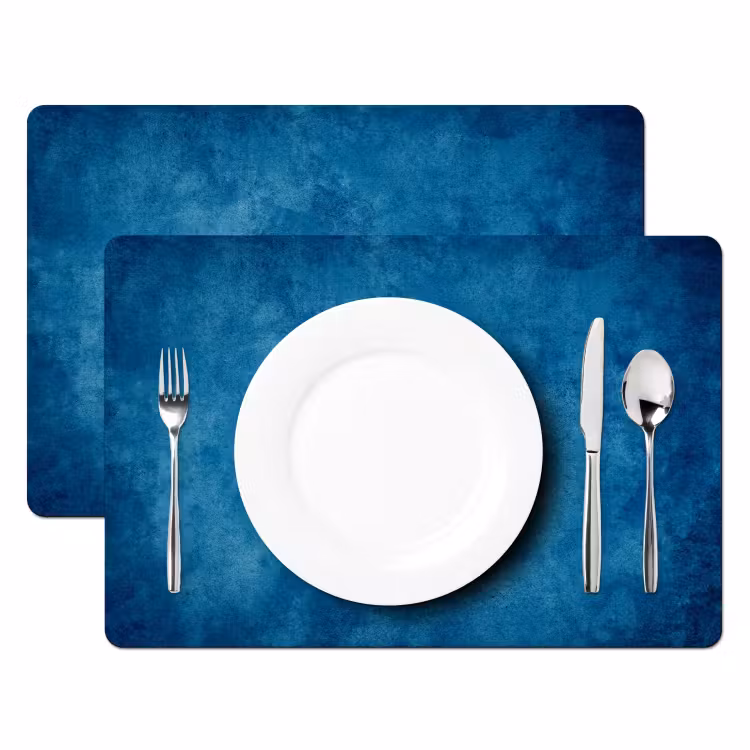 Beton - Blauw - Vintage - Structuur - Industrieel Placemat vinyl groot -zzsfeer2_Kitchenyeah-website