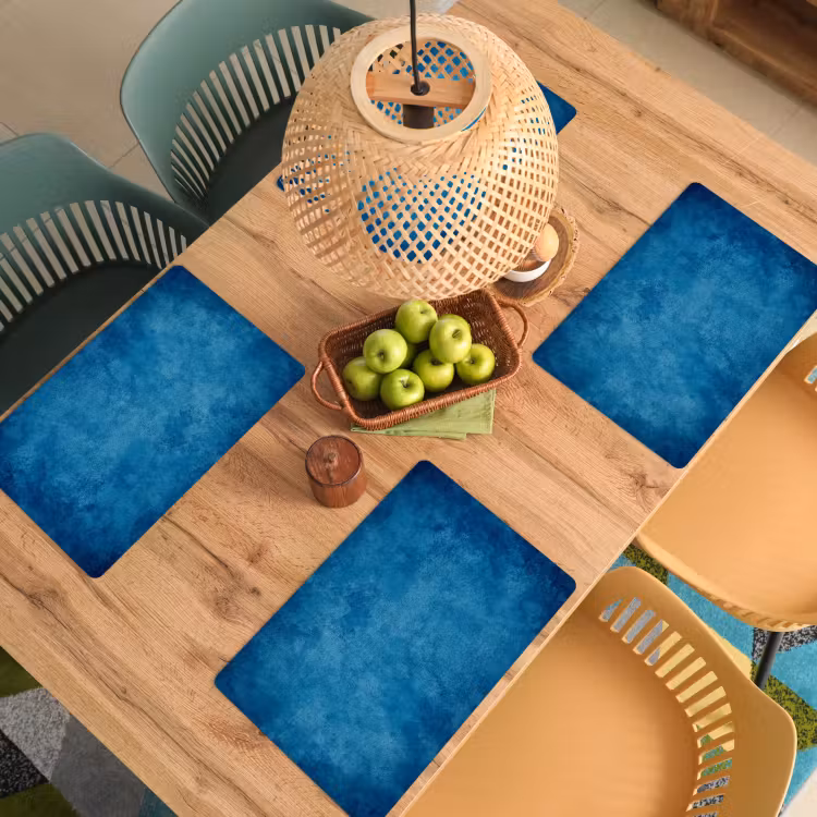 Beton - Blauw - Vintage - Structuur - Industrieel Placemat vinyl groot -zzsfeer5_Kitchenyeah-website