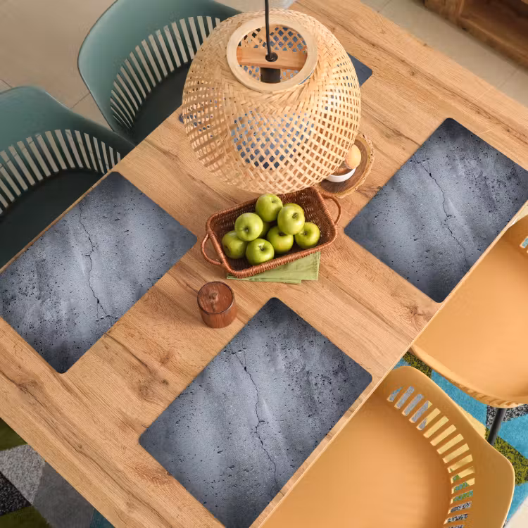Beton - Grijs - Scheur Placemat vinyl groot -zzsfeer5_Kitchenyeah-website
