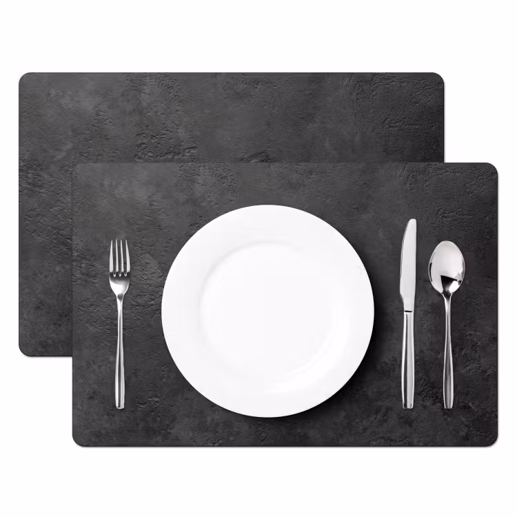 Beton - Structuur - Industrieel - Zwart - Grijs Placemat vinyl groot -zzsfeer2_Kitchenyeah-website