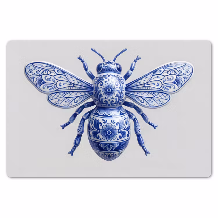 Bij - Modern - Delfts - Blauw Placemat vinyl groot -zzsfeer1_Kitchenyeah-website