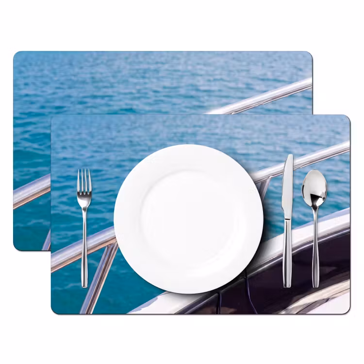 Bikini - Reling - Zee - Zomer - Blauw Placemat vinyl groot -zzsfeer2_Kitchenyeah-website