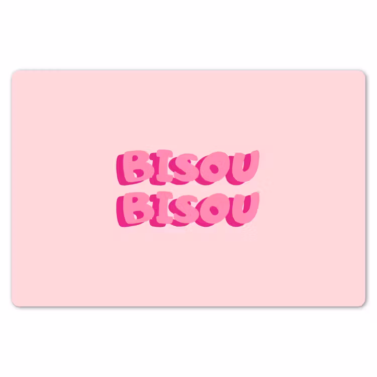 Bisou - Roze - Dikke letters Placemat vinyl groot -zzsfeer1_Kitchenyeah-website