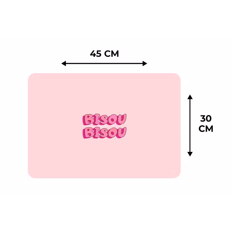 Bisou - Roze - Schaduw Placemat vinyl groot -specs