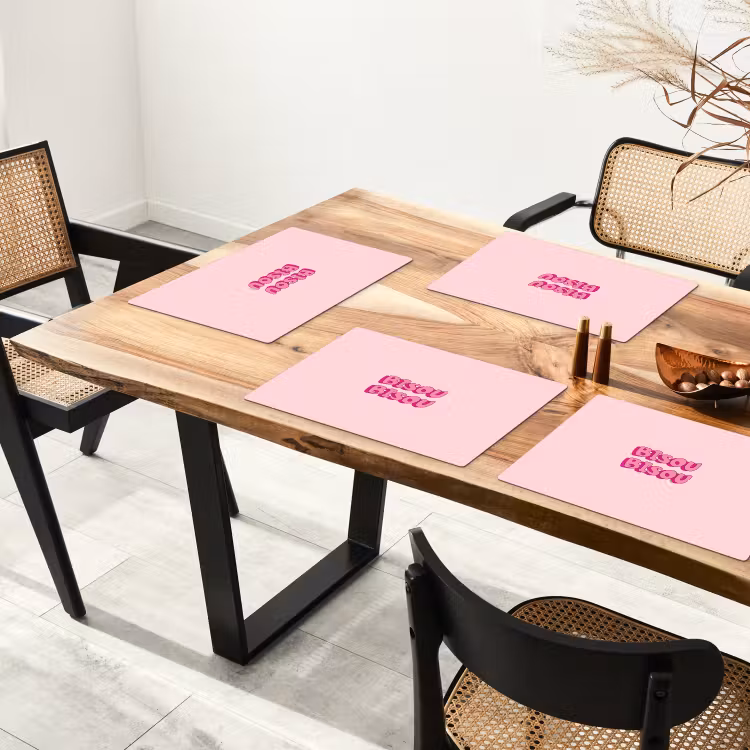 Bisou - Roze - Schaduw Placemat vinyl groot -zzsfeer4_Kitchenyeah-website