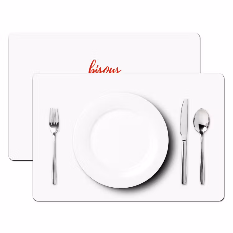 Bisous - Lip - Wit - Rood Placemat vinyl groot -zzsfeer2_Kitchenyeah-website