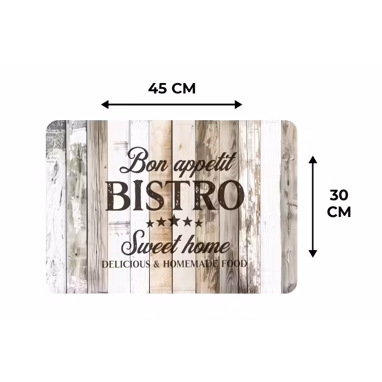 Bistro Welkomstbord Placemat vinyl groot -specs