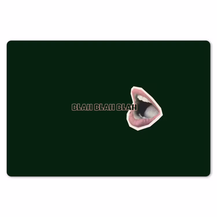 BLAH BLAH BLAH - Mond - Groen Placemat vinyl groot -zzsfeer1_Kitchenyeah-website